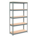 Global Industrial Extra Heavy Duty Shelving 48"W x 12"D x 72"H With 5 Shelves, Wood Deck, Gry