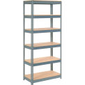 Global Industrial Extra Heavy Duty Shelving 36"W x 12"D x 84"H With 6 Shelves, Wood Deck, Gry