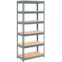 Global Industrial Extra Heavy Duty Shelving 36"W x 18"D x 72"H With 6 Shelves, Wood Deck, Gry