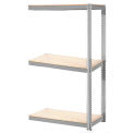 Global Industrial Expandable Add-On Rack 48x18x84 3 Level Wood Deck 1500 lb. Cap Per Level GRY