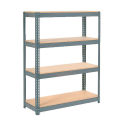 Global Industrial Extra Heavy Duty Shelving 48&quot;W x 24&quot;D x 72&quot;H With 4 Shelves, Wood Deck, Gry