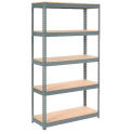 Global Industrial Extra Heavy Duty Shelving 48&quot;W x 24&quot;D x 72&quot;H With 5 Shelves, Wood Deck, Gry