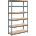 Global Industrial Extra Heavy Duty Shelving 48"W x 12"D x 84"H With 6 Shelves, Wood Deck, Gry