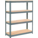 Global Industrial Extra Heavy Duty Shelving 48"W x 18"D x 72"H With 4 Shelves, Wood Deck, Gry