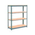 Global Industrial Extra Heavy Duty Shelving 48"W x 12"D x 72"H With 4 Shelves, Wood Deck, Gry