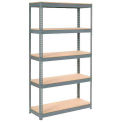 Global Industrial Extra Heavy Duty Shelving 48"W x 18"D x 96"H With 5 Shelves, Wood Deck, Gry