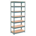 Global Industrial Extra Heavy Duty Shelving 48"W x 12"D x 84"H With 7 Shelves, Wood Deck, Gry