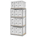 Global Industrial Record Storage Open With Boxes 42"W x 30"D x 84"H, Gray