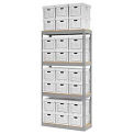 Global Industrial Record Storage Open With Boxes 42&quot;W x 15&quot;D x 84&quot;H, Gray