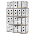 Global Industrial Record Storage Open With Boxes 72"W x 30"D x 84"H, Gray