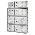 Global Industrial Record Storage Open With Boxes 72"W x 15"D x 84"H, Gray