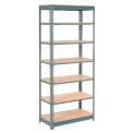Global Industrial Heavy Duty Shelving 48"W x 18"D x 84"H With 7 Shelves, Wood Deck, Gray