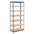 Global Industrial Heavy Duty Shelving 48"W x 12"D x 84"H With 7 Shelves, Wood Deck, Gray