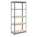 Global Industrial Heavy Duty Shelving 48"W x 18"D x 60"H With 5 Shelves, Wood Deck, Gray