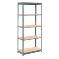 Global Industrial Heavy Duty Shelving 36"W x 24"D x 72"H With 5 Shelves, Wood Deck, Gray