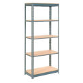 Global Industrial Heavy Duty Shelving 48"W x 18"D x 84"H With 5 Shelves, Wood Deck, Gray