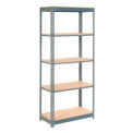 Global Industrial Heavy Duty Shelving 48"W x 12"D x 84"H With 5 Shelves, Wood Deck, Gray