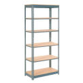 Global Industrial Heavy Duty Shelving 48"W x 12"D x 60"H With 6 Shelves, Wood Deck, Gray