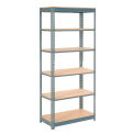 Global Industrial Heavy Duty Shelving 36"W x 24"D x 72"H With 6 Shelves, Wood Deck, Gray