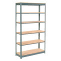 Global Industrial Heavy Duty Shelving 48"W x 12"D x 84"H With 6 Shelves, Wood Deck, Gray