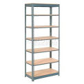 Global Industrial Heavy Duty Shelving 36"W x 18"D x 96"H With 7 Shelves, Wood Deck, Gray