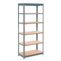 Global Industrial Heavy Duty Shelving 36"W x 12"D x 72"H With 6 Shelves, Wood Deck, Gray