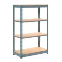 Global Industrial Heavy Duty Shelving 48"W x 18"D x 72"H With 4 Shelves, Wood Deck, Gray