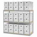 Global Industrial Record Storage Rack With Boxes 72&quot;W x 30&quot;D x 60&quot;H, Gray