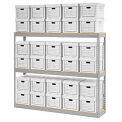 Global Industrial Record Storage Open With Boxes 72&quot;W x 15&quot;D x 60&quot;H, Gray