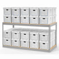 Global Industrial Record Storage With Boxes 72"W x 30"D x 36"H, Gray