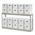 Global Industrial Record Storage With Boxes 72"W x 15"D x 36"H, Gray