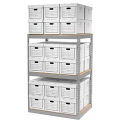 Global Industrial Record Storage Open With Boxes 42"WX30"DX60"H, Gray