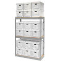 Global Industrial Record Storage Open With Boxes 42"WX15"DX60"H, Gray