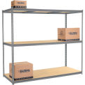 Global Industrial High Capacity Starter Rack 96x24x843 Levels Wood Deck 800lb Per Shelf GRY
