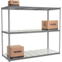 Global Industrial High Cap. Starter Rack 96Wx48Dx84H 3 Level Steel Deck 1500lb Per Shelf GRY