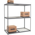 Global Industrial High Cap. Starter Rack 72Wx24Dx84H 3 Levels Wire Deck 1000lb Per Shelf GRY