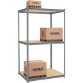 Global Industrial High Cap. Starter Rack 48Wx36Dx96H 3 Levels Wood Deck 1500lb Per Shelf GRY