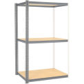 Global Industrial High Cap. Add-On Rack 48Wx24Dx84H 3 Levels Wood Deck 1500 Lb. Per Level GRY