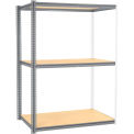 Global Industrial High Cap. Add-On Rack 60Wx24Dx84H 3 Levels Wood Deck 1300 Lb. Per Level GRY