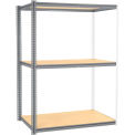 Global Industrial High Cap. Add-On Rack 60Wx36Dx84H 3 Levels Wood Deck 1300 Lb. Per Level GRY