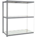 Global Industrial High Cap. Add-On Rack 72Wx24Dx84H 3 Levels Steel Deck 1000lb Per Level GRY