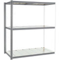 Global Industrial High Cap. Add-On Rack 72Wx48Dx60H 3 Levels Steel Deck 1000lb Per Level GRY