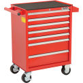 7 Drawer Roller Cabinet, 26-3/8" x 18-1/8" x 37-13/16", Red