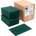 Global Industrial Medium Duty Scouring Pads, Green, 6&quot; x 9&quot;, Case of 20 Pads