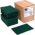 Global Industrial Heavy Duty Scouring Pads, Green, 6" x 9", Case of 15 Pads