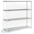 Nexel Chrome Wire Shelving Add-On - 48&quot;W x 12&quot;D x 86&quot;H