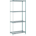 Nexel 36W&quot; x 12&quot;D x 86&quot;H Wire Shelving Add-On, Green Epoxy Finish