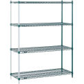Nexel 48W" x 12"D x 54"H Wire Shelving Add-On, Green Epoxy Finish