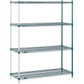 Nexel 48W&quot; x 12&quot;D x 86&quot;H Wire Shelving Add-On, Green Epoxy Finish