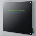 48"W x 36"H Magnetic Glass Whiteboard , Black